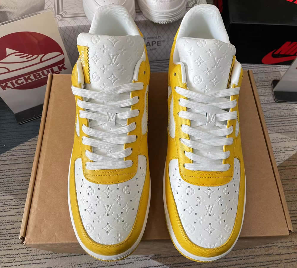 Louis Vuitton Nike Air Force 1 Yellow White Ms0232 1 - www.kickbulk.co