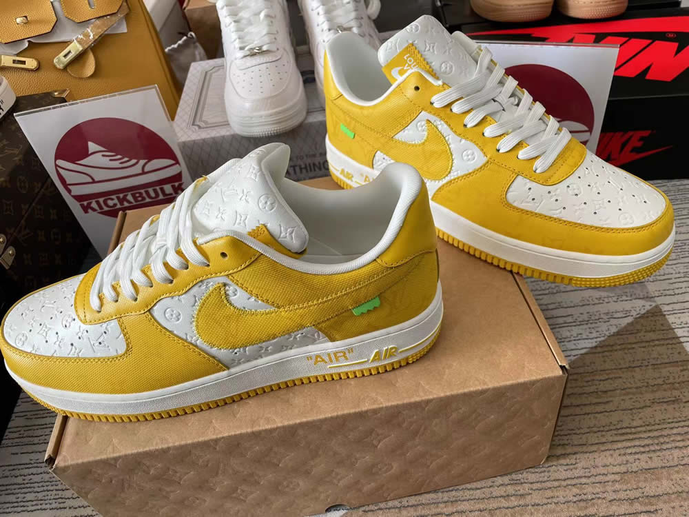 Louis Vuitton Nike Air Force 1 Yellow White Ms0232 10 - www.kickbulk.co