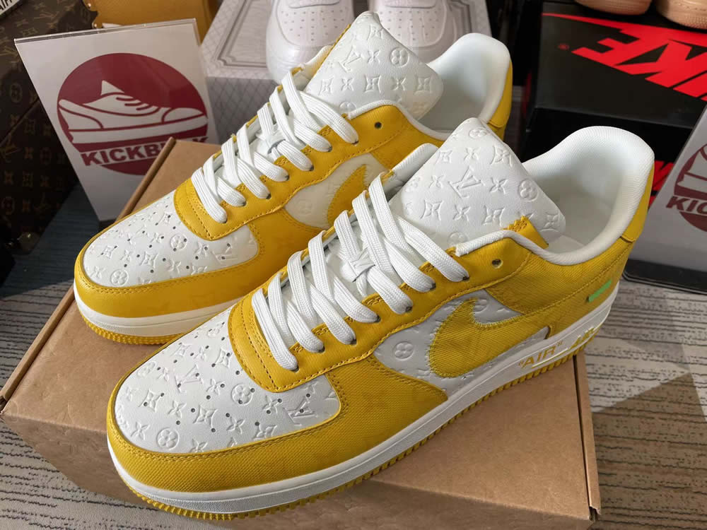 Louis Vuitton Nike Air Force 1 Yellow White Ms0232 2 - www.kickbulk.co