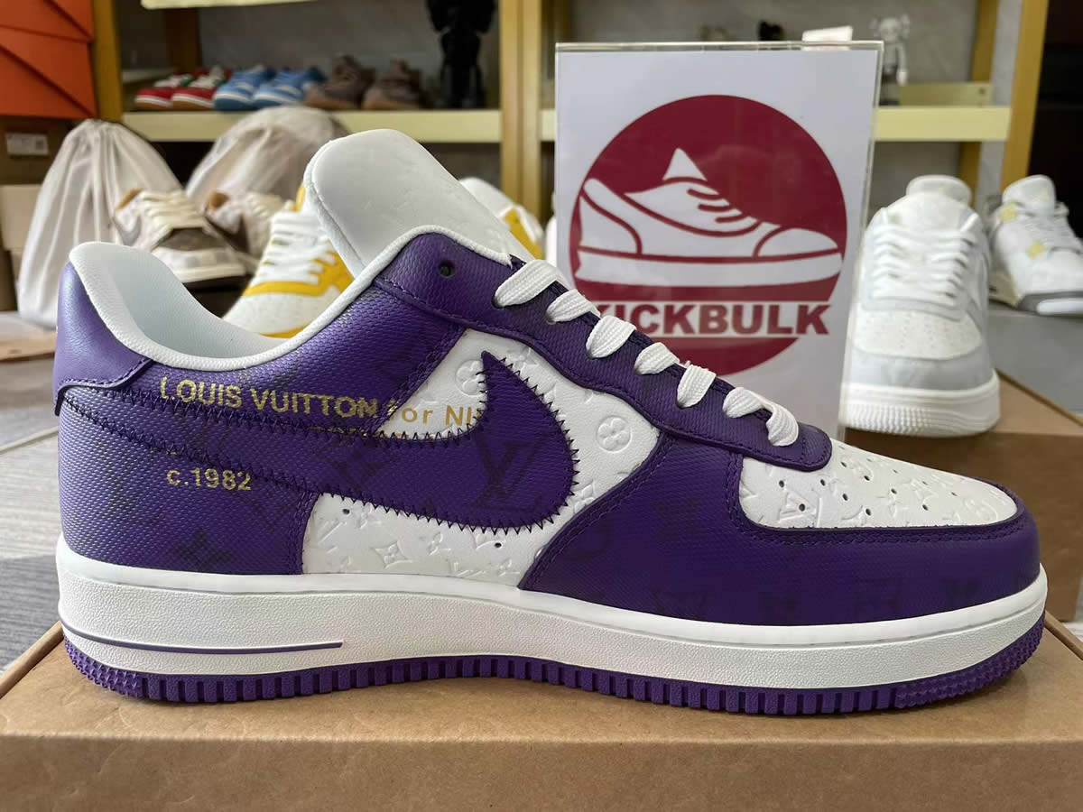 Louis Vuitton Nike Air Force 1 Purple White Ms0232 6 10 - www.kickbulk.co