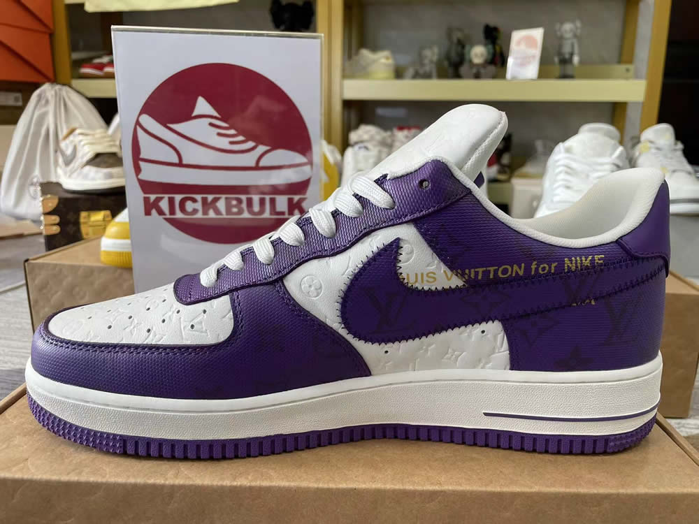 Louis Vuitton Nike Air Force 1 Purple White Ms0232 6 8 - www.kickbulk.co