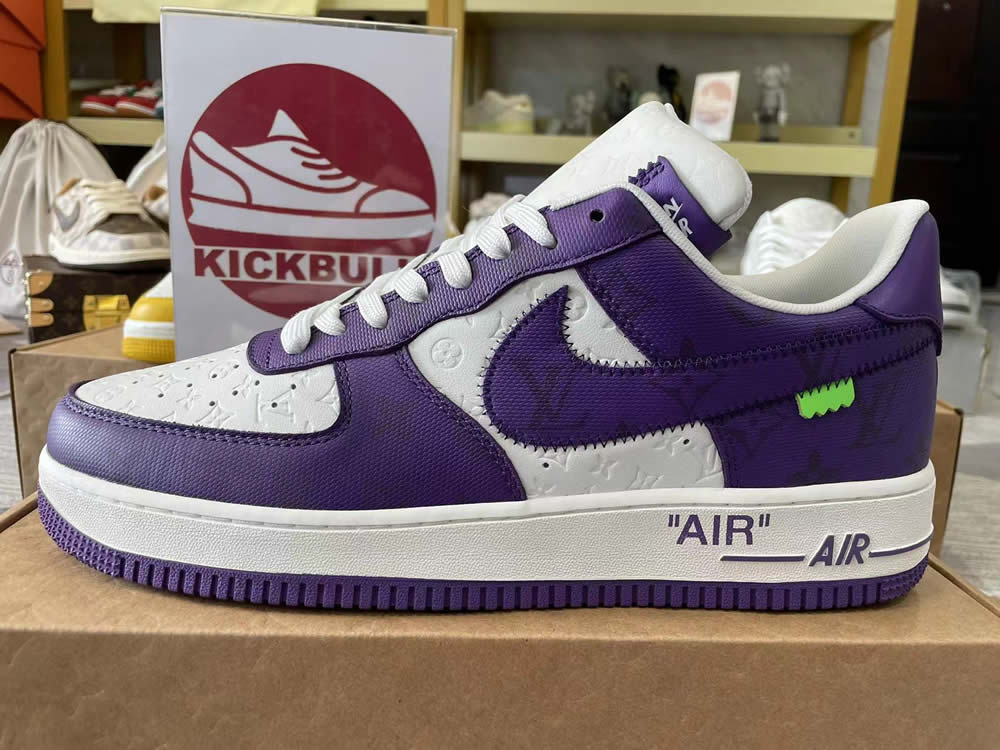 Louis Vuitton Nike Air Force 1 Purple White Ms0232 6 9 - www.kickbulk.co