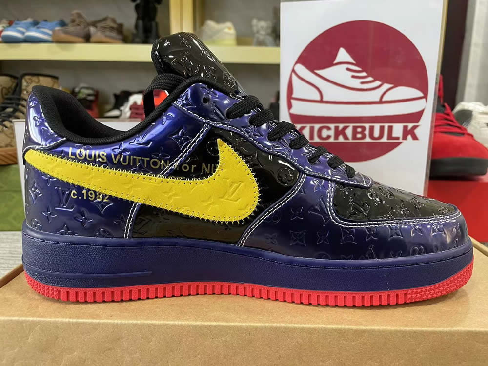 Louis Vuitton Nike Air Force 1 Black Blue Yellow Ms0232 8 10 - www.kickbulk.co