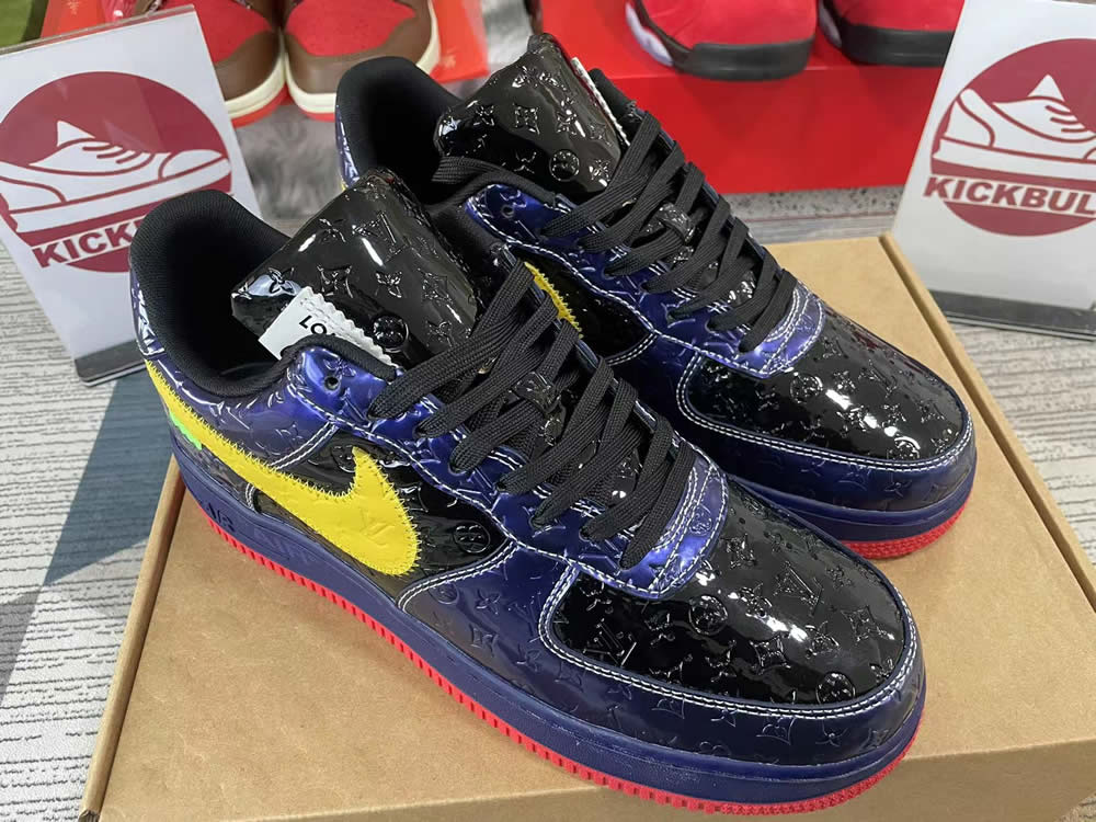 Louis Vuitton Nike Air Force 1 Black Blue Yellow Ms0232 8 5 - www.kickbulk.co