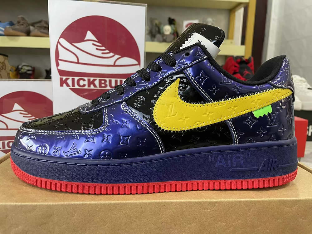 Louis Vuitton Nike Air Force 1 Black Blue Yellow Ms0232 8 9 - www.kickbulk.co