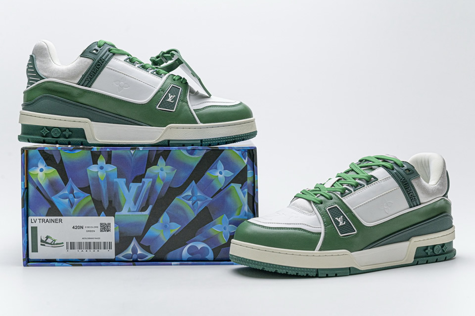 Louis Vuitton LVSK8 Trainers White and Green in Osu - Shoes, The Sneaker  Guru