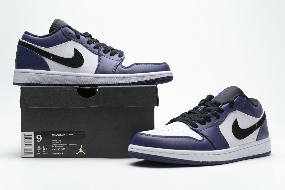 Nike Air Jordan 1 Low Court Purple 553558 500 9 - www.kickbulk.co