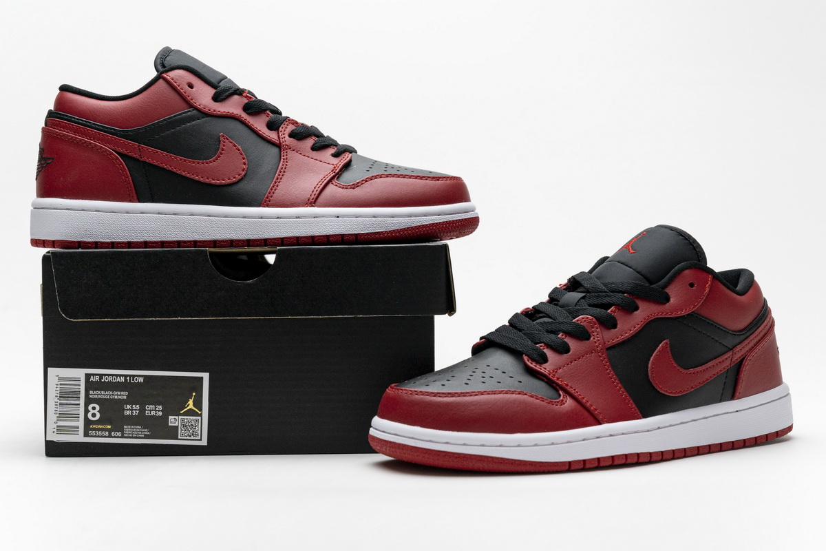 Nike Air Jordan 1 Gs Low Reverse Bred 553558 606 17 - www.kickbulk.co