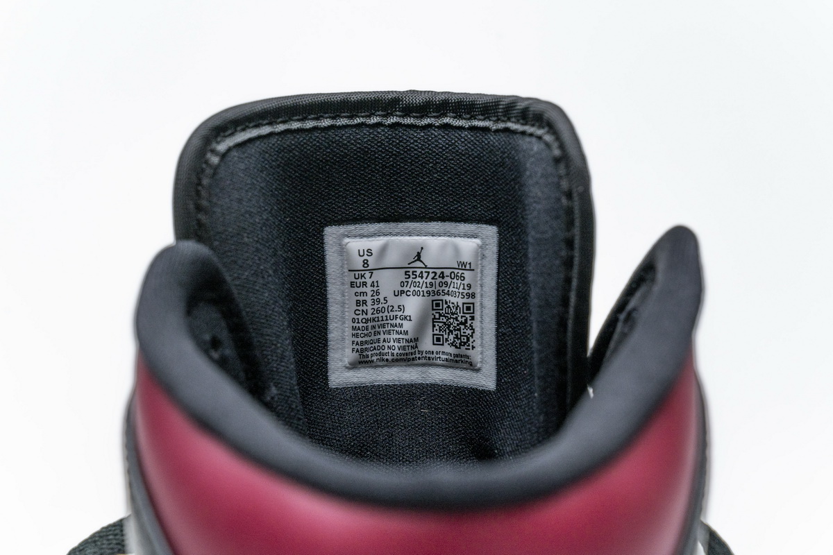 Nike Air Jordan 1 Mid Bred Toe 554724 066 22 - www.kickbulk.co
