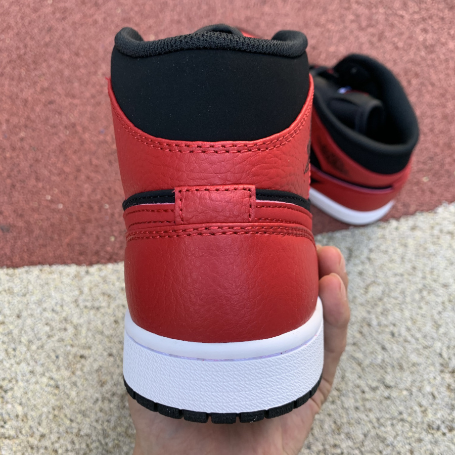 Nike Air Jordan 1 Mid Gs Black Gym Red 554725 054 15 - www.kickbulk.co