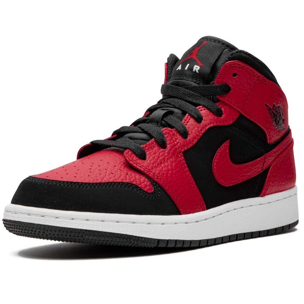 Nike Air Jordan 1 Mid Gs Black Gym Red 554725 054 5 - www.kickbulk.co