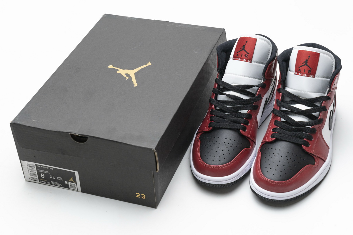 Nike Air Jordan 1 Mid Gs Chicago Black Toe 554725 069 11 - www.kickbulk.co