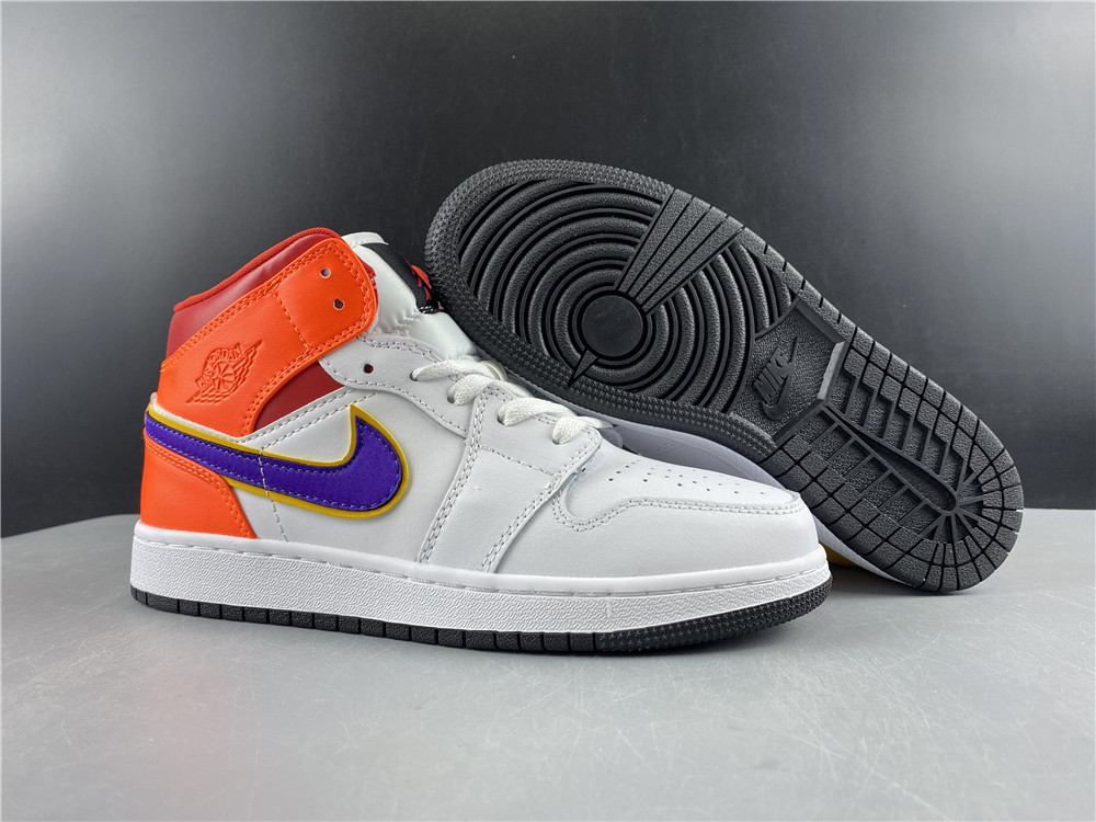 Nike Air Jordan 1 Mid Gs White Court Purple Teal 554725 128 16 - www.kickbulk.co