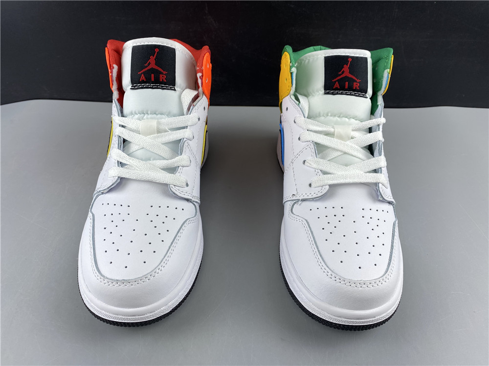 Nike Air Jordan 1 Mid Gs White Court Purple Teal 554725 128 9 - www.kickbulk.co