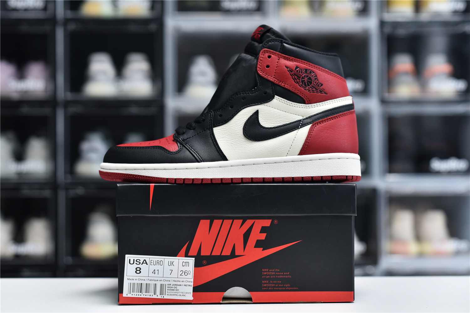 Nike Air Jordan 1 Retro High Og Red Black White Men Sneakers 555088 610 Kickbulk 6 - www.kickbulk.co