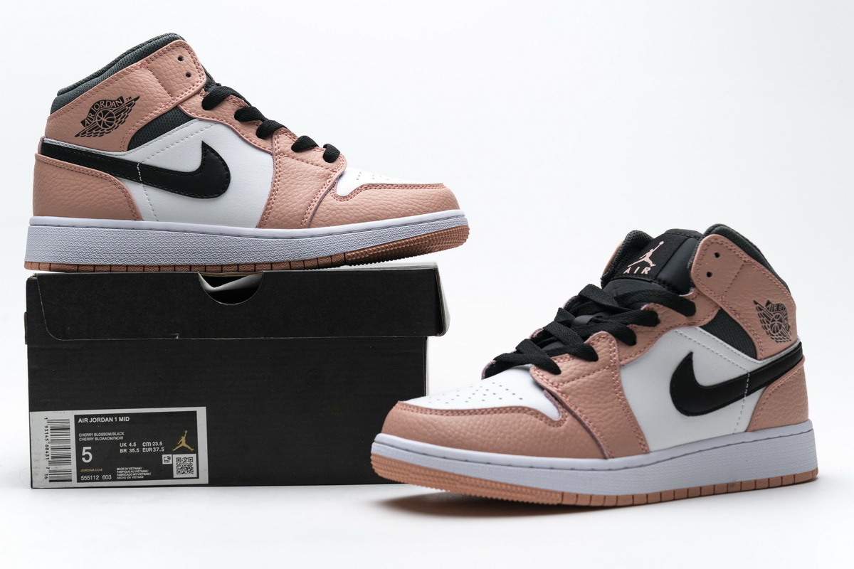 Nike Air Jordan 1 Mid Gs Pink Quartz 555112 603 13 - www.kickbulk.co