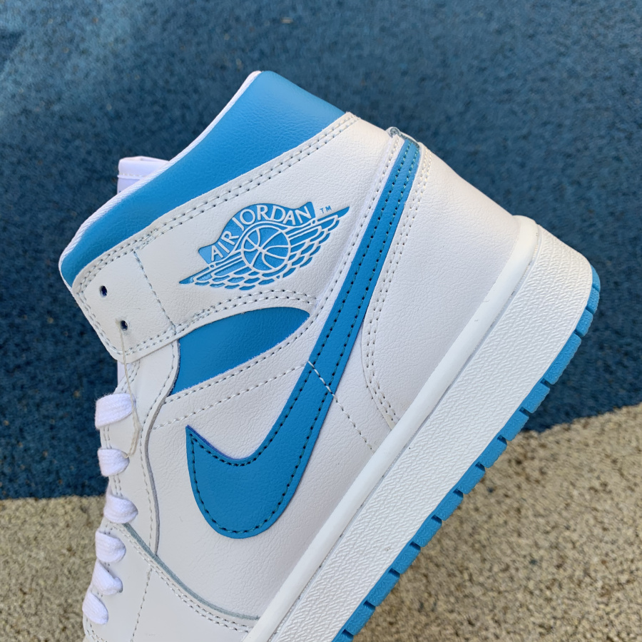 Air Jordan 1 Wmns Mid Unc White Carolina Blue Bq6472 114 10 - www.kickbulk.co