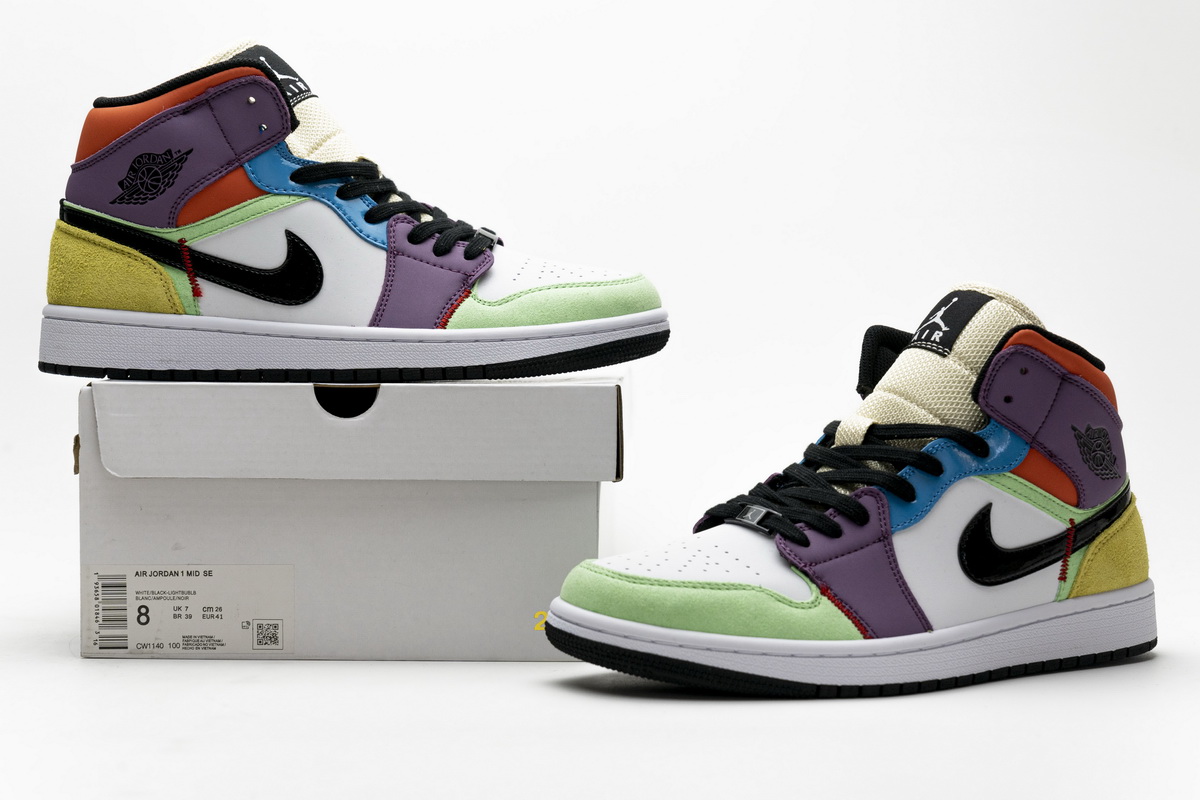 Nike Air Jordan 1 Mid Se Multi Colour W Cw1140 100 9 - www.kickbulk.co