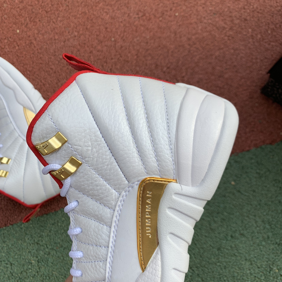 Nike Air Jordan 12 Fiba 2019 White University Red Gold 130690 107 14 - www.kickbulk.co