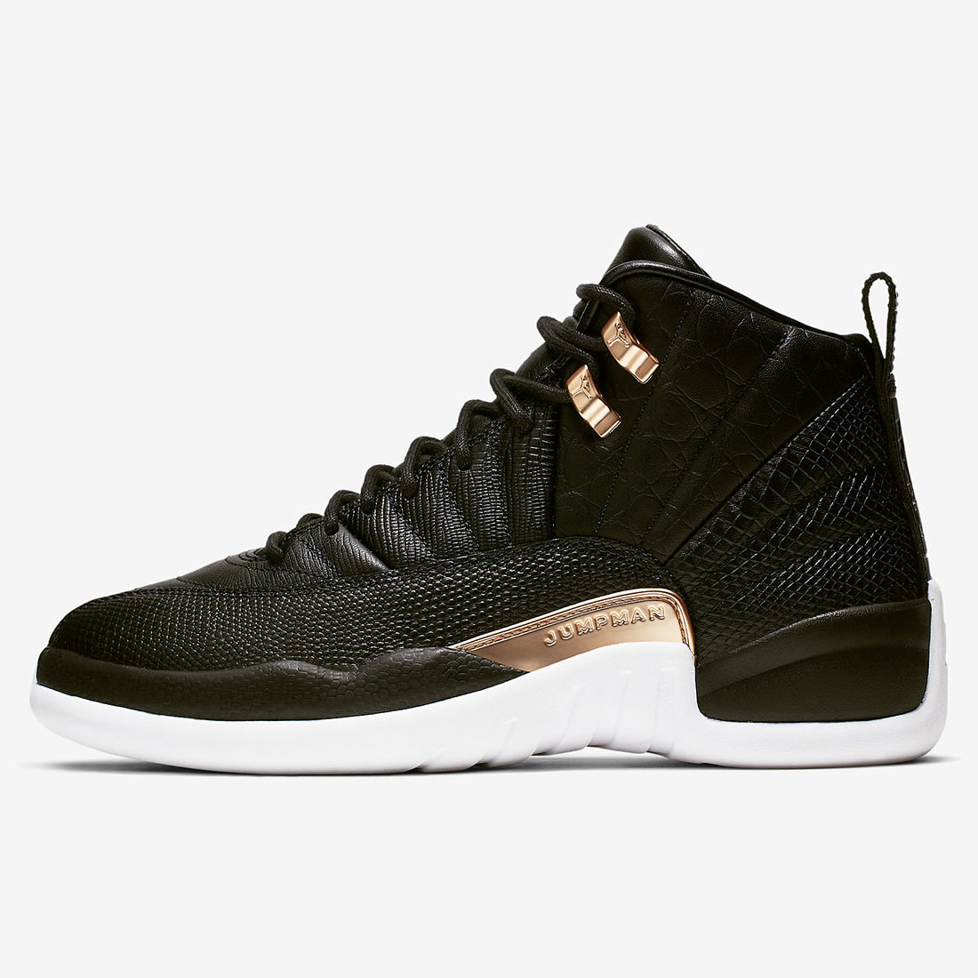 Air Jordan 12 Wmns Snakeskin Midnight Black White Gold Ao6068 007 1 - www.kickbulk.co