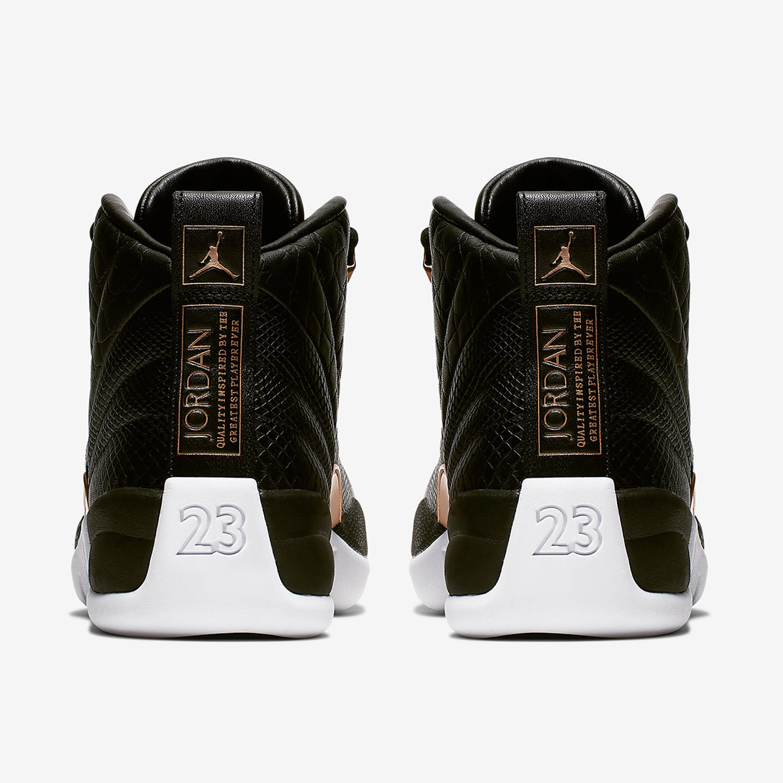 Air Jordan 12 Wmns Snakeskin Midnight Black White Gold Ao6068 007 6 - www.kickbulk.co