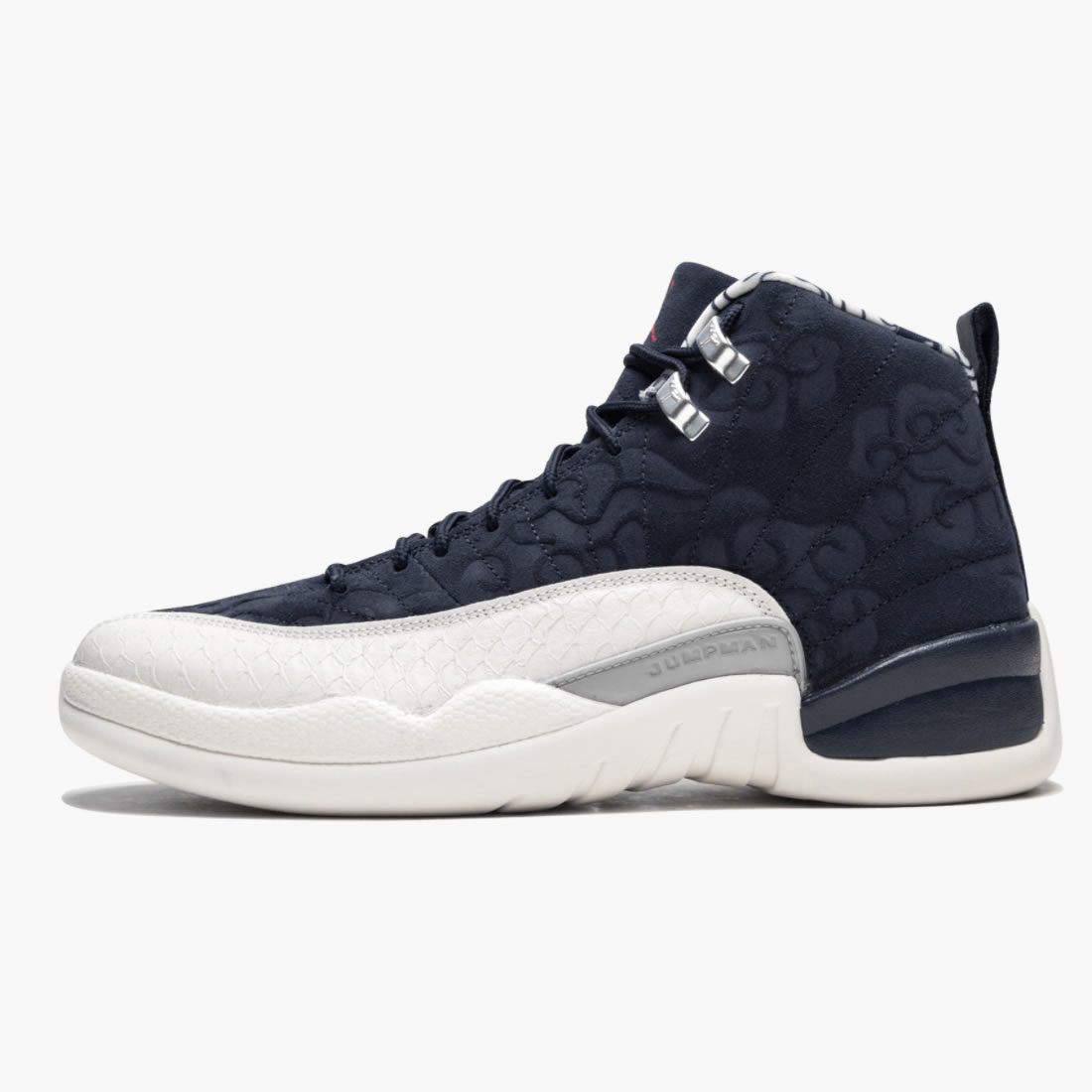 white and navy 12s