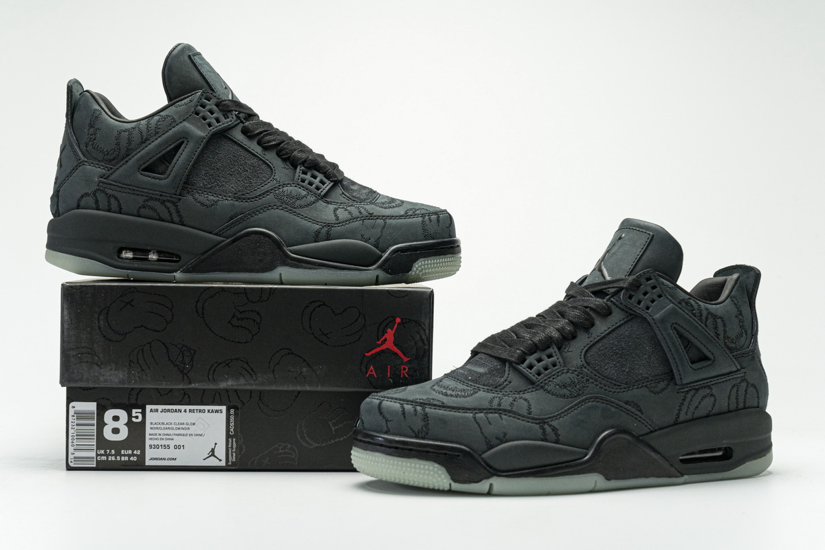 Nike Air Jordan 4 Retro Kaws Black 930155 001 3 - www.kickbulk.co