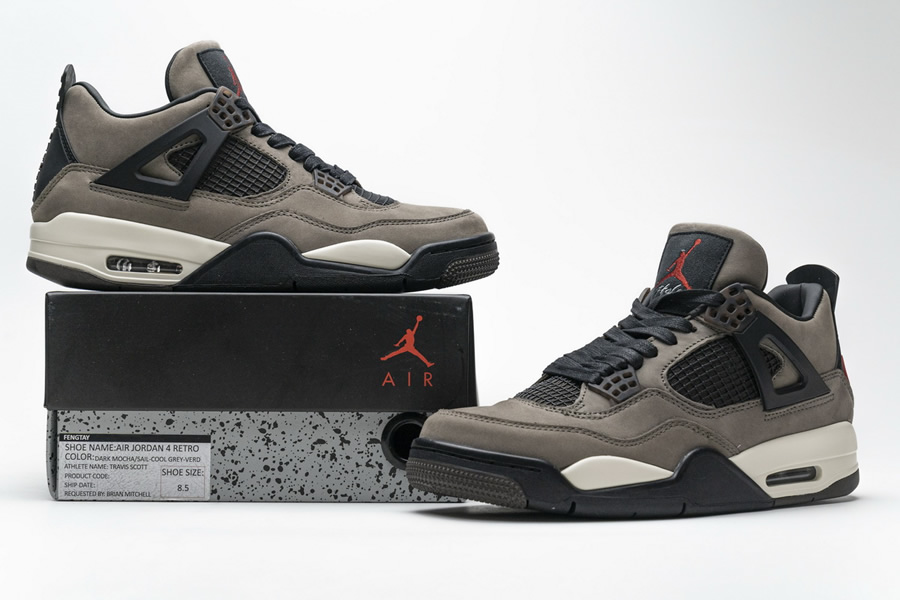 Travis Scott Air Jordan 4 Retro Brown Nike Aj4 882335 9 - www.kickbulk.co