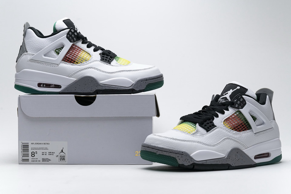 Nike Air Jordan 4 Retro Rasta Aq9129 100 4 - www.kickbulk.co