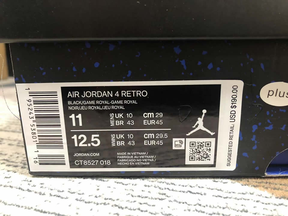 Air Jordan 4 Retro Black Game Royal Ct8527 018 15 - www.kickbulk.co