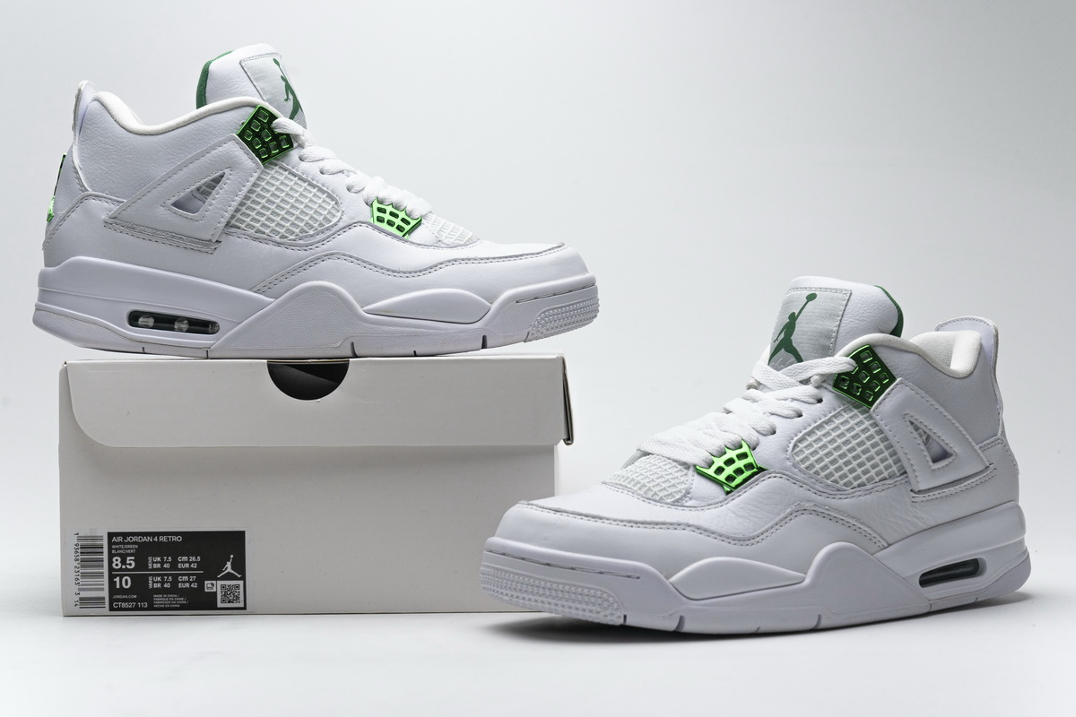 Nike Air Jordan 4 Retro Green Metallic Ct8527 113 14 - www.kickbulk.co