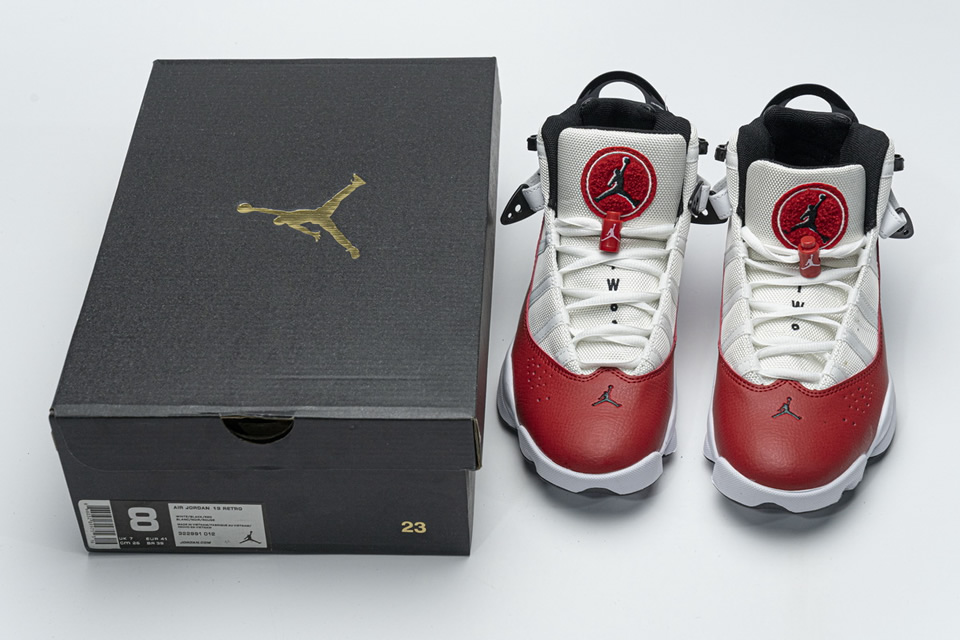 Nike Jordan 6 Rings Bg Basketball Shoes White Red Lifestyle 323419 120 6 - www.kickbulk.co