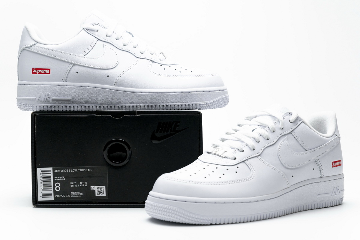 Nike Supreme x Air Force 1 Low Box Logo - White CU9225-100