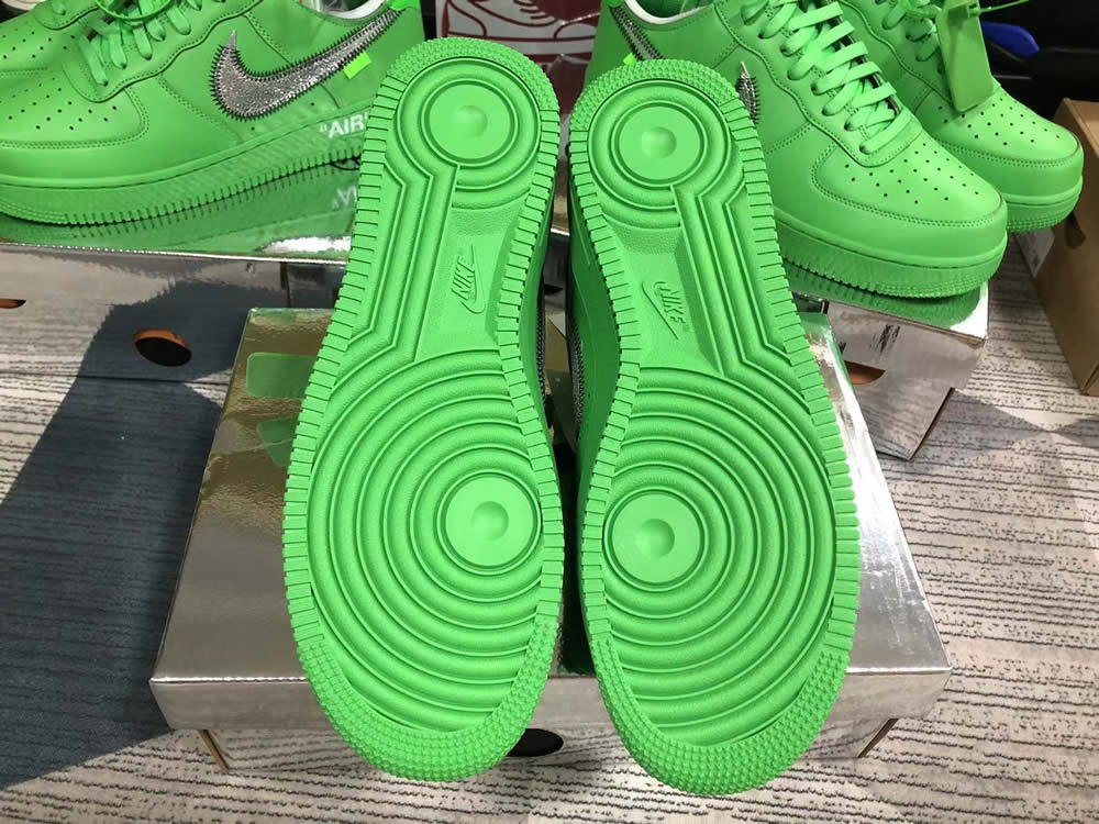 Nike Air Force 1 Low Off-White Spark Green Brooklyn Slime DX1419 300 Sz 14