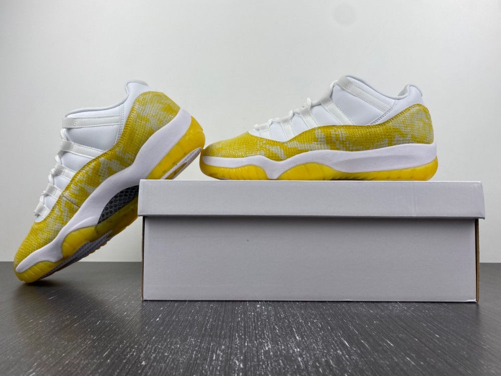 0 Air Jordan 11 Low Yellow Snakeskin Wmns Ah7860 107 5 - www.kickbulk.co