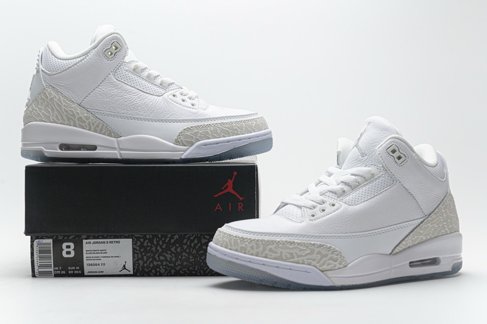 Nike Air Jordan 3 Retro Pure White 136064 111 3 - www.kickbulk.co