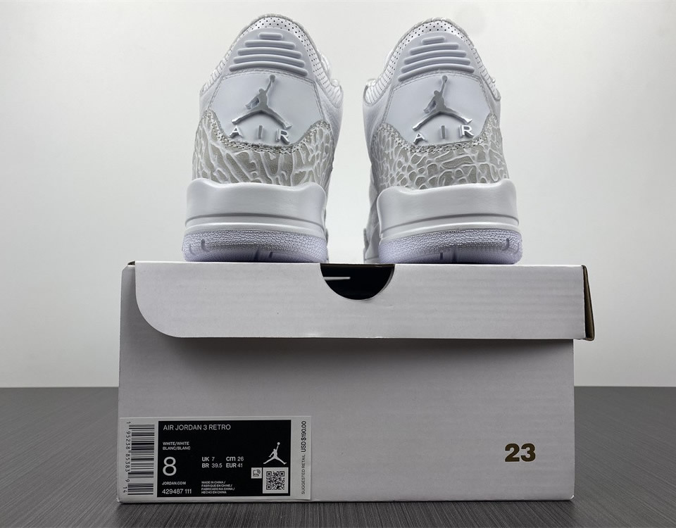 Air Jordan 3 Retro Ps Triple White 429487 111 8 - www.kickbulk.co