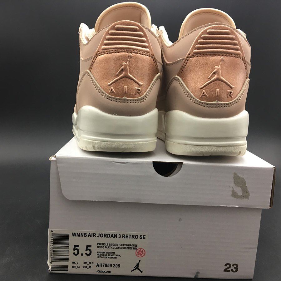 Nike Air Jordan 3 Particle Beige Se Rose Gold Womens Gs Size Ah7859 205 10 - www.kickbulk.co