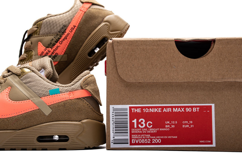Kid Off White Nike Air Max 90 Bt Desert Ore Bv0852 200 8 - www.kickbulk.co