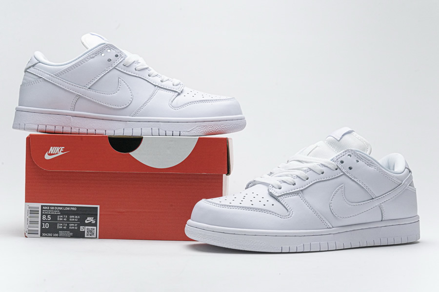 Nike Sb Dunk Low Pro All White 304292 100 22 - www.kickbulk.co