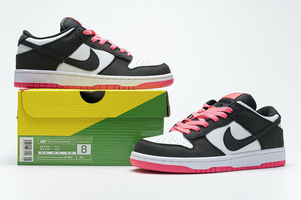Nike Dunk Low Pro Se Black White Peach 317813 100 3 - www.kickbulk.co