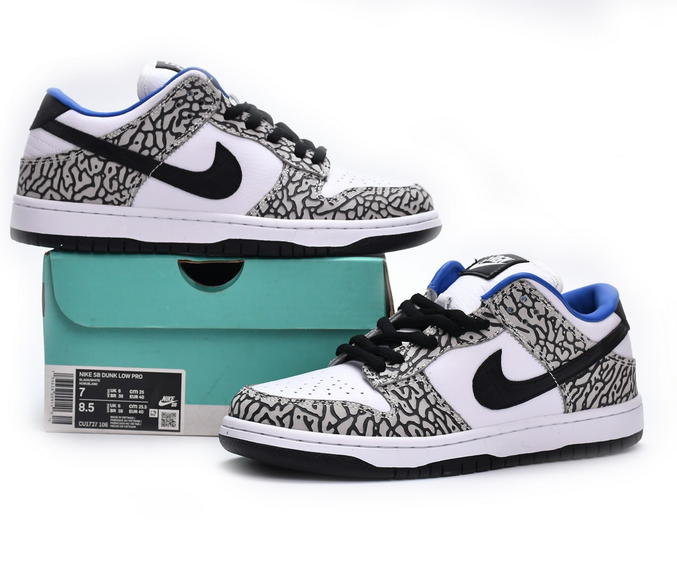 Nike Dunk Low Black White Blue Cu1727 106 3 - www.kickbulk.co