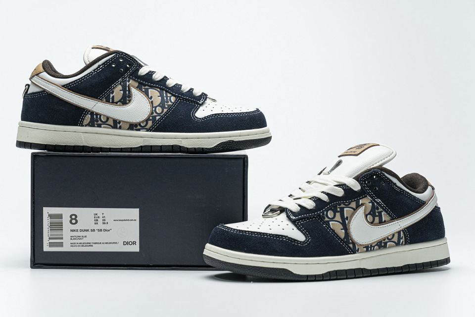 Nike Dunk Sb Dior White Ink Blue Custom Made 3 - www.kickbulk.co