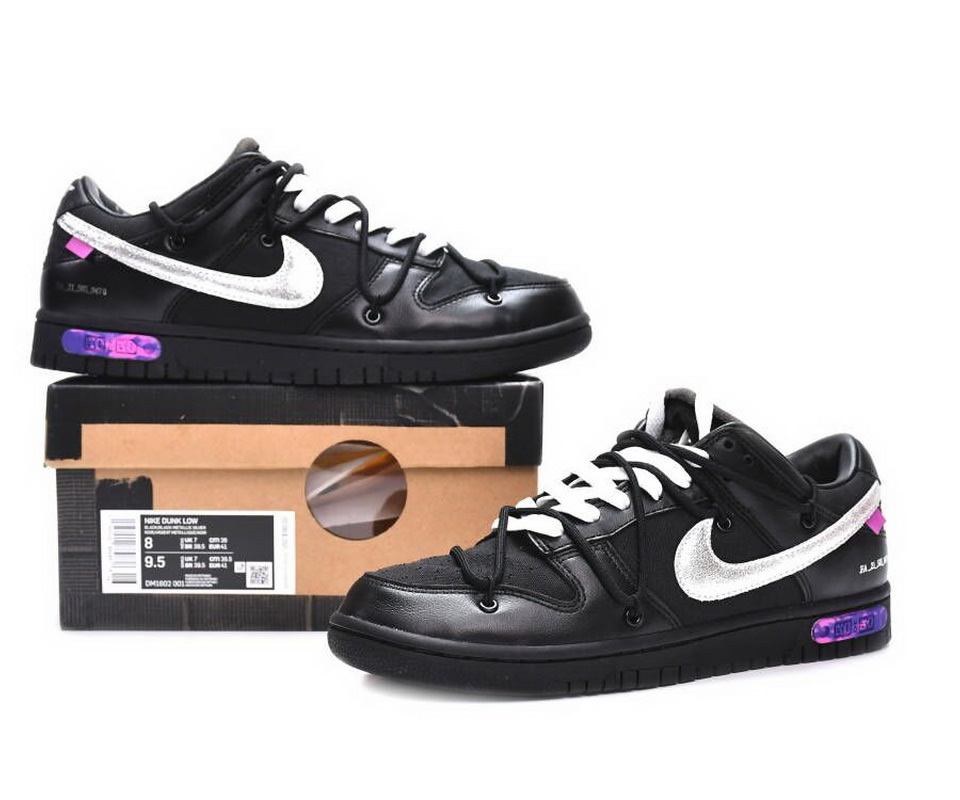 Size 10 - Nike x Off-White Dunk SB Lot 50 Black - DM1602001