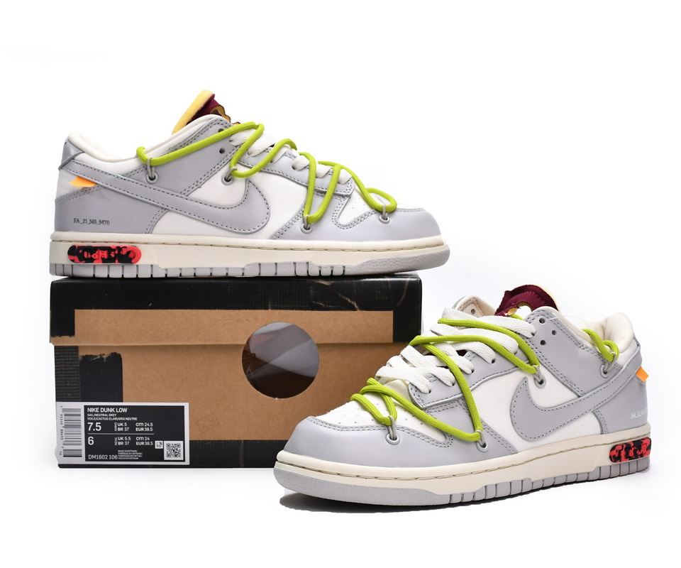 Off-White x Nike Dunk Low The 50 White Grey DM1602-106