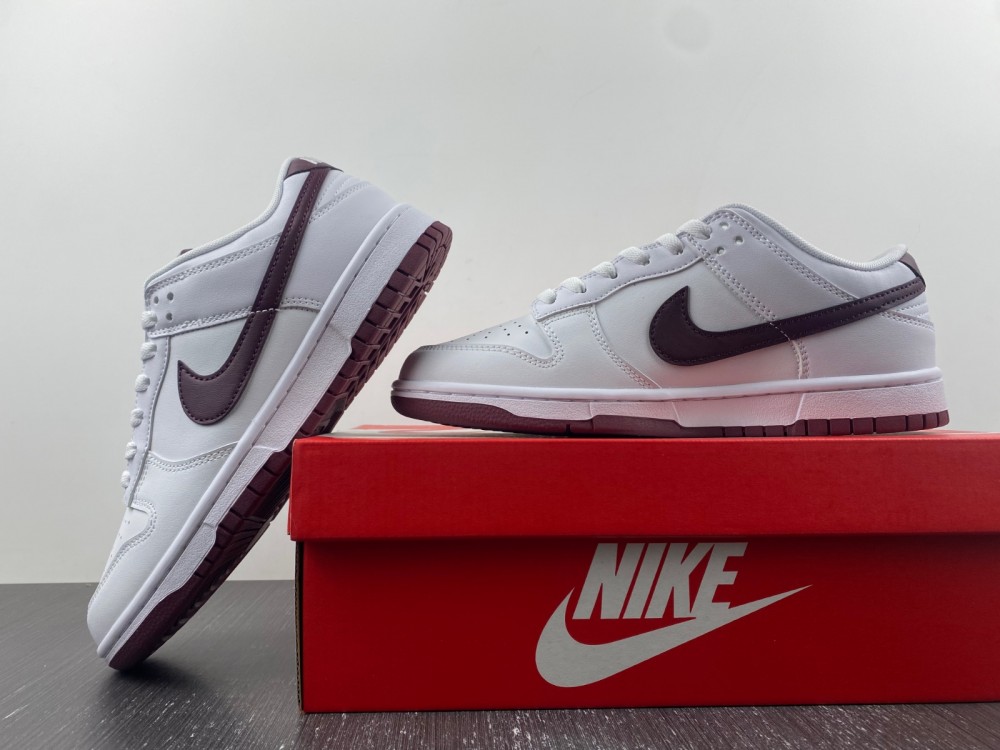 Nike Dunk Low White Night Maroon Dv0831 102 10 - www.kickbulk.co