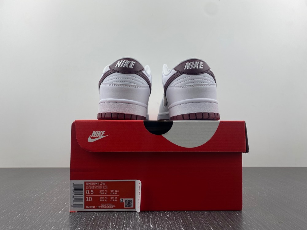 Nike Dunk Low White Night Maroon Dv0831 102 13 - www.kickbulk.co