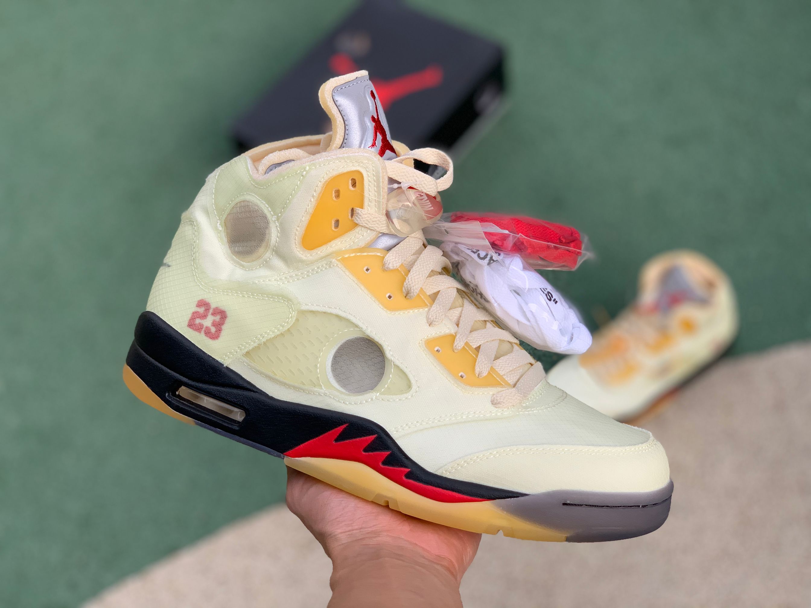 Off-White™ x Air Jordan 5 Sail Release Info & Photos