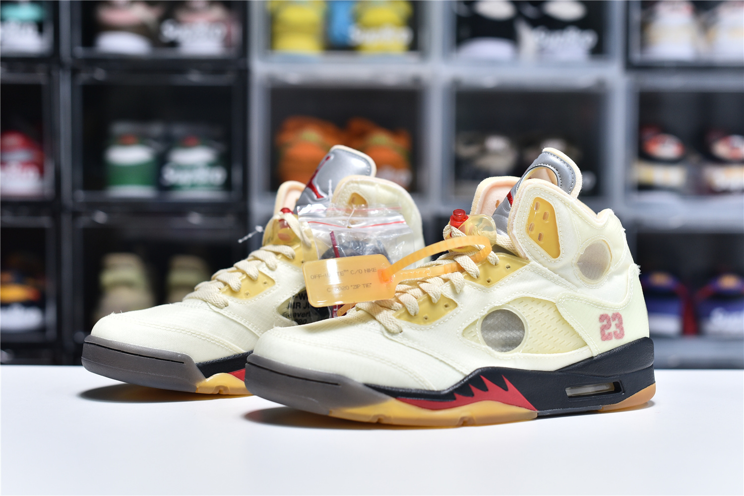 Off-White™ x Air Jordan 5 Sail Release Info & Photos