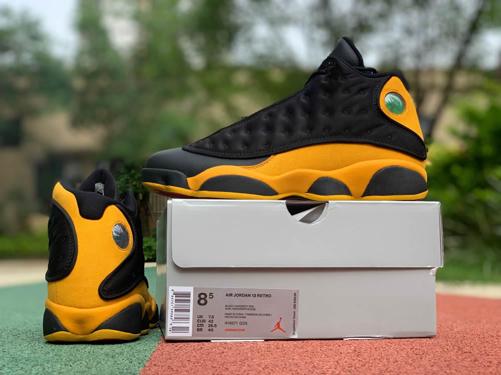 Nike Air Jordan 13 Melo Class Of 2002 Black Yellow Gold 414571 035 8 - www.kickbulk.co